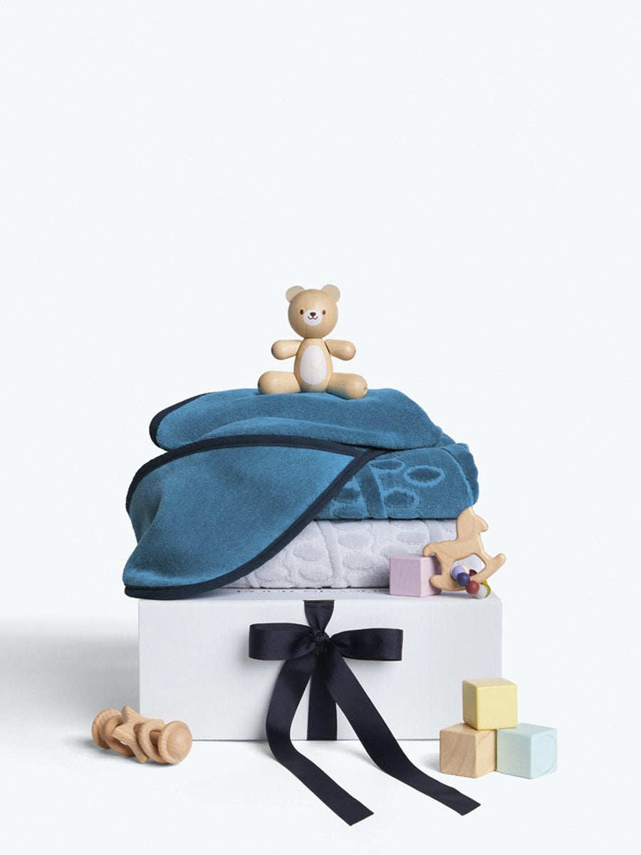 Baby Hooded Towel Set - Coral Reef Pink / Mountain Grey